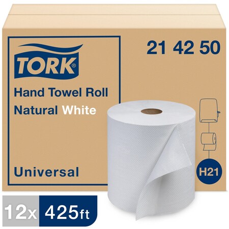 Tork Hardwound Paper Towel, Continuous Roll Sheets, natural white, 12 PK 214250
